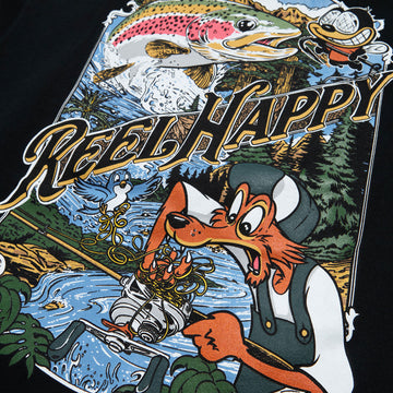 Reel Happy Birds Nest Hoodie - Black