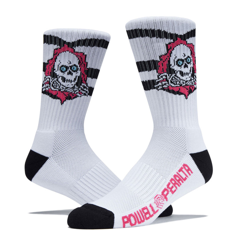 Powell-Peralta Ripper Socks - Pink/Black/White Rip Stripes