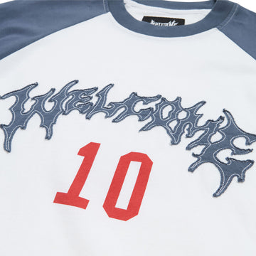 Welcome Dugout Raglan T-Shirt - White/Navy