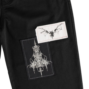 Welcome Shinner Cut-Off Twill Shorts - Black