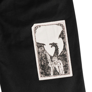 Welcome Shinner Cut-Off Twill Shorts - Black