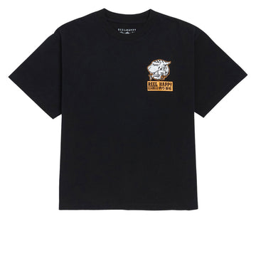 Reel Happy Road Trip Premium Oversized Crop T-Shirt - Limo Black