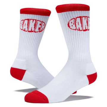 Baker Oval Socks - White/Red