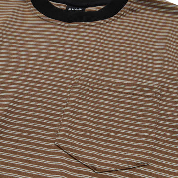 Quasi ISO Striped Pocket T-Shirt - Brown