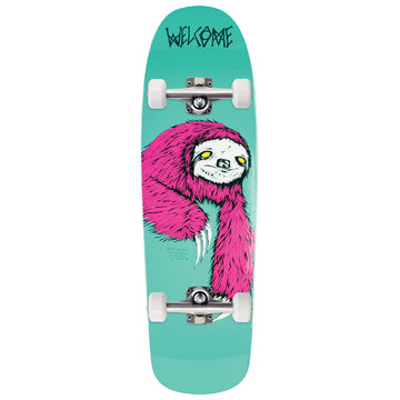 Welcome Sloth On Slappy Slap Skateboard Complete - Teal Dip - 9.50
