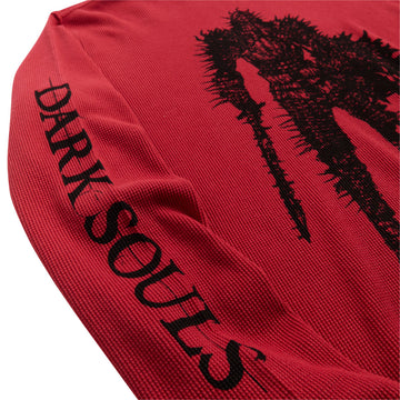 Welcome x Dark Souls Kirk Raw Hem Thermal Shirt - Vintage Red