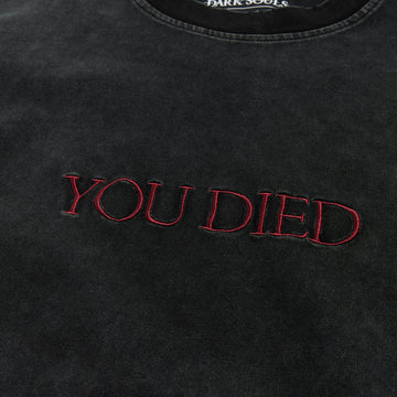 Welcome x Dark Souls You Died Distressed T-Shirt - Vintage Black