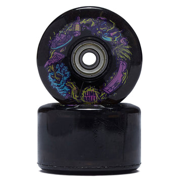 Slime Balls Neon Vomit Limited Edition Light Ups OG Slime 78a Skateboard Wheels - Black - 60mm