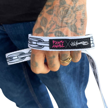 Party Animal x Tim Hendricks Chain Dog Leash - White