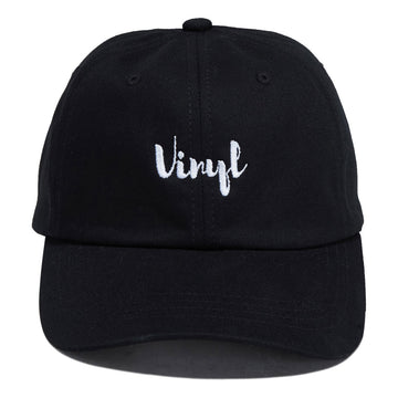 Vinyl Cursive Dad Hat - Black