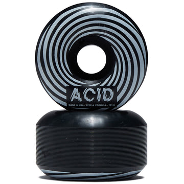 Acid Swirl Type A 101a Skateboard Wheels - Black - 54mm