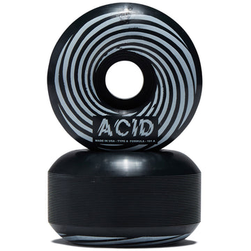 Acid Swirl Type A 101a Skateboard Wheels - Black - 57mm
