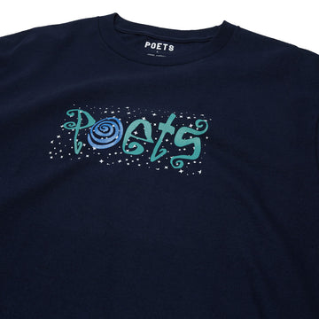 Poets Clique Screened T-Shirt - Navy