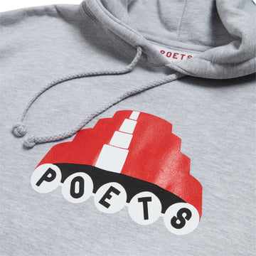 Poets Devo Screened Hoodie - Heather Grey