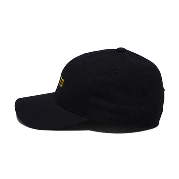 Poets Embroidered Cloth Snapback Hat - Black