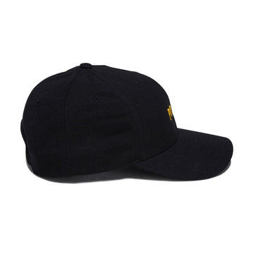Poets Embroidered Cloth Snapback Hat - Black