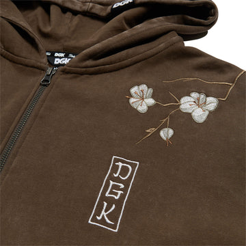 DGK Zion Zip Up Hoodie - Brown