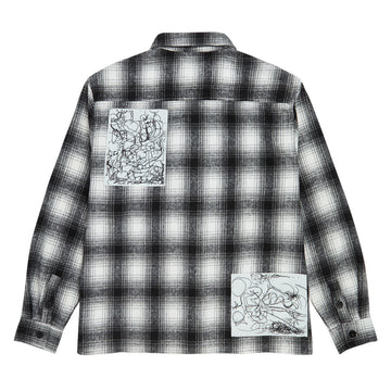 Hoddle Book Long Sleeve Flannel Shirt - Grey Plaid