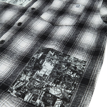 Hoddle Book Long Sleeve Flannel Shirt - Grey Plaid