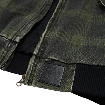 Hoddle Hooded Quilted Denim Jacket - Plaid