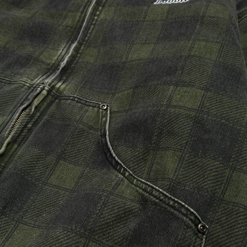 Hoddle Hooded Quilted Denim Jacket - Plaid