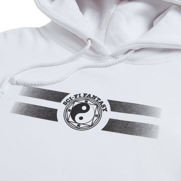 Sci-Fi Fantasy Yin Yanged Fleece Hoodie - White