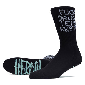 Heroin Fuck Drugs Socks - Black