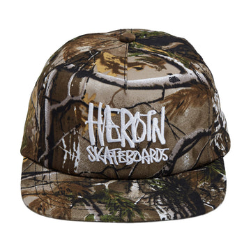 Heroin Script Nylon Snapback Hat - Camo
