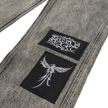 Passport Calligraphy Workers Club Straight Leg Jeans - Acid Grey
