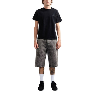 Passport Workers Club 3/4 Jean Shorts - Acid Grey