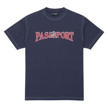 Passport Official Contrast T-Shirt - Washed Navy