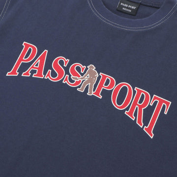 Passport Official Contrast T-Shirt - Washed Navy