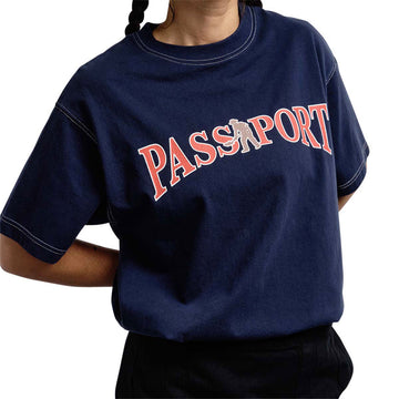 Passport Official Contrast T-Shirt - Washed Navy