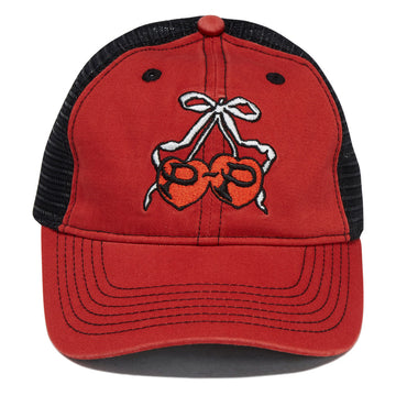 Passport Cherries Leagues Trucker Hat - Washed Red