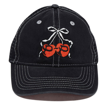 Passport Cherries Leagues Trucker Hat - Washed Black