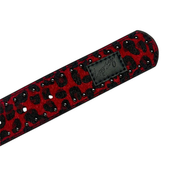 Loosey Cheetah Rivet Belt - Burgundy