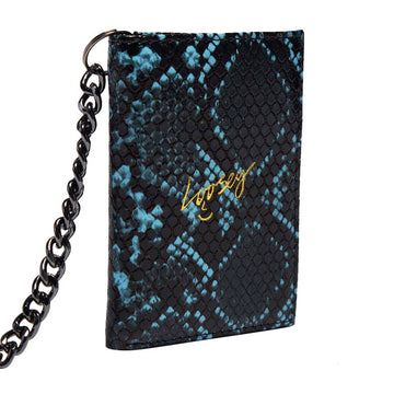 Loosey Snake Skin Chain Gang Wallet - Blue
