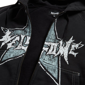 Welcome Allstar Cropped Zip Hoodie - Black