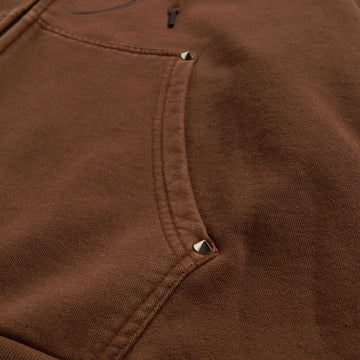 Welcome Grapple Crop Studded Zip Hoodie - Brown