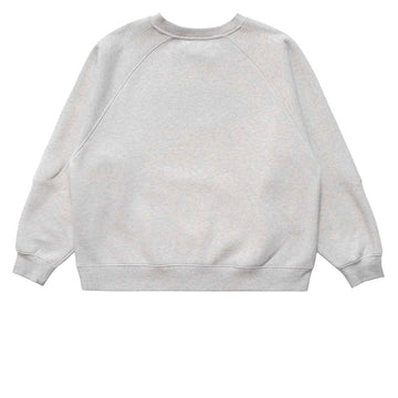 Metalwood Plaid Oval Logo Raglan Crewneck Sweatshirt - Heather Grey