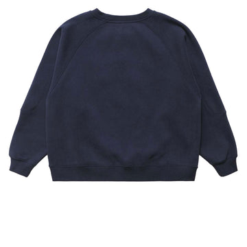Metalwood Plaid Oval Logo Raglan Crewneck Sweatshirt - Navy