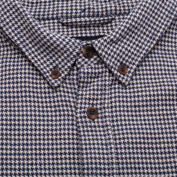GX1000 Long Sleeve Houndstooth Button Down Shirt - Blue