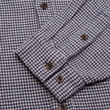 GX1000 Long Sleeve Houndstooth Button Down Shirt - Blue