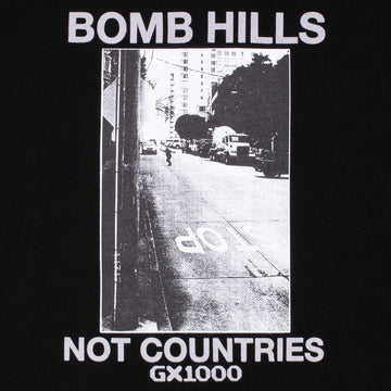 GX1000 Bomb Hills Not Countries Hoodie - Black/Grey Font