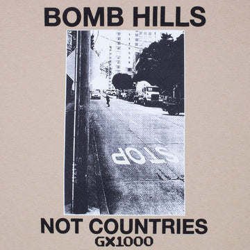 GX1000 Bomb Hills Not Countries T-Shirt - Sand/Black Font