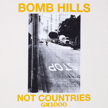 GX1000 Bomb Hills Not Countries T-Shirt - Off White/Yellow Font