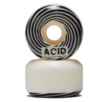 Acid Swirl Type A 101a Skateboard Wheels - White - 54mm