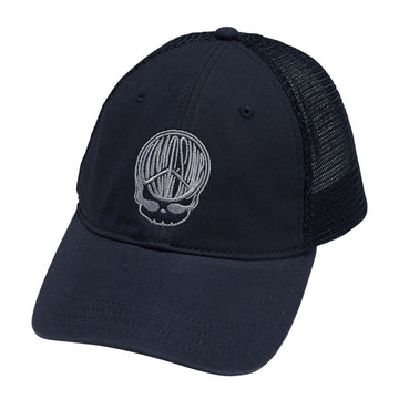 Limosine Peace Head Hat - Navy/Silver Embroidery