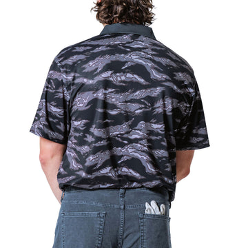 Devereux x 805 Tiger Stripe Polo Shirt - Black Tiger