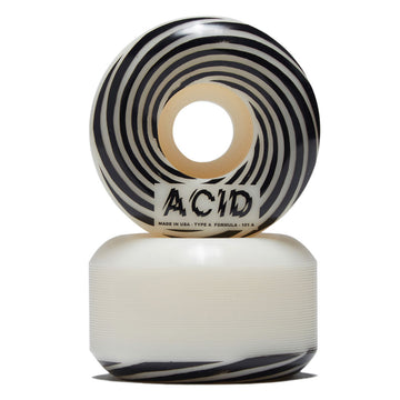 Acid Swirl Type A 101a Skateboard Wheels - White - 53mm